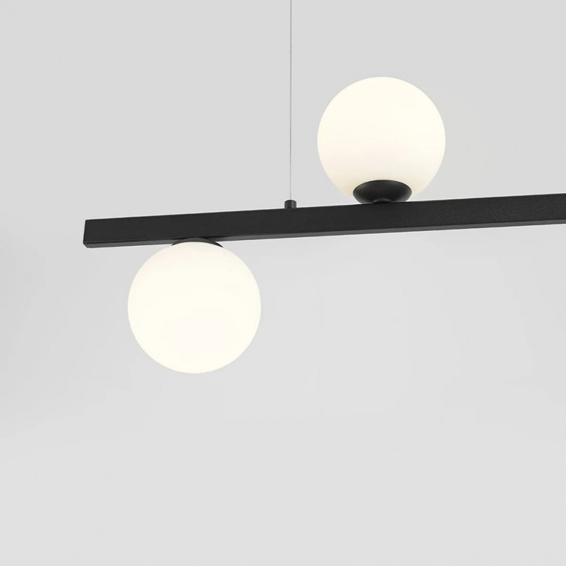 Lampa podłużna szklane kule Garda Black V 151cm biało-czarna Aldex