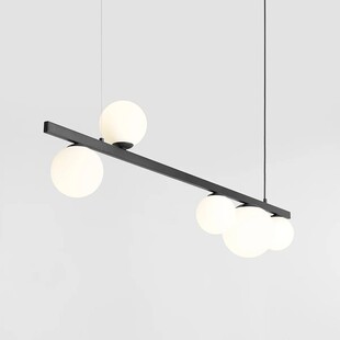 Lampa podłużna szklane kule Garda Black V 151cm biało-czarna Aldex