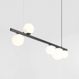 Lampa podłużna szklane kule Garda Black V 151cm biało-czarna Aldex