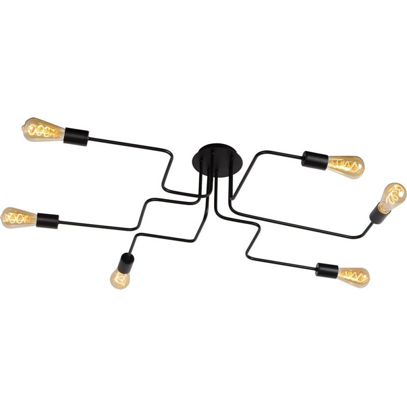 Lampa sufitowa loft Lester VI czarna | Lucide - 100cm