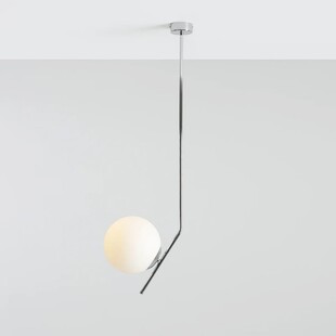 Lampa sufitowa szklana kula Gallia 95cm biało-chromowana Aldex