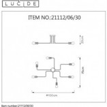 Lampa sufitowa loft Lester VI czarna | Lucide - 100cm