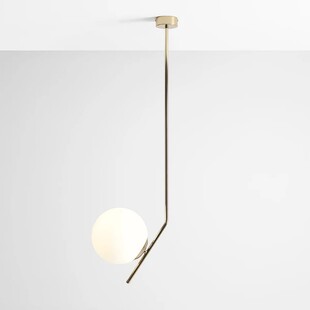 Lampa sufitowa szklana kula Gallia 95cm biało-złota Aldex