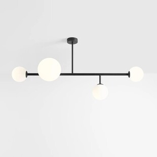 Lampa sufitowa szklane kule Dione IV 117cm biało-czarna Aldex