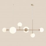 Lampa wisząca szklane kule Dione Beige VI 130cm biała Aldex