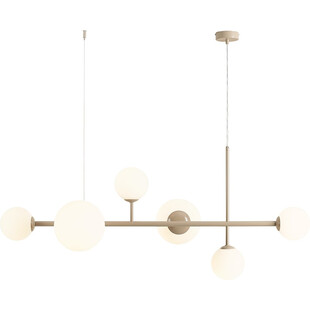 Lampa wisząca szklane kule Dione Beige VI 130cm biała Aldex