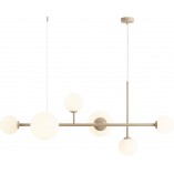 Lampa wisząca szklane kule Dione Beige VI 130cm biała Aldex