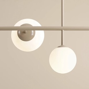 Lampa wisząca szklane kule Dione Beige VI 130cm biała Aldex