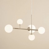 Lampa wisząca szklane kule Dione Beige VI 130cm biała Aldex