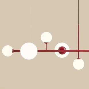 Lampa wisząca szklane kule Dione Red Wine VI 130cm biała Aldex