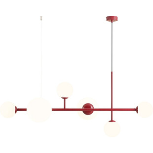 Lampa wisząca szklane kule Dione Red Wine VI 130cm biała Aldex