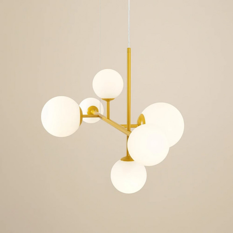Lampa wisząca Dione biała Aldex | Szklane kule 130cm