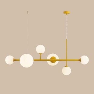 Lampa wisząca szklane kule Dione Mustard VI 130cm biała Aldex