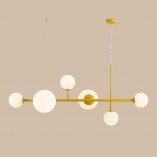 Lampa wisząca Dione biała Aldex | Szklane kule 130cm
