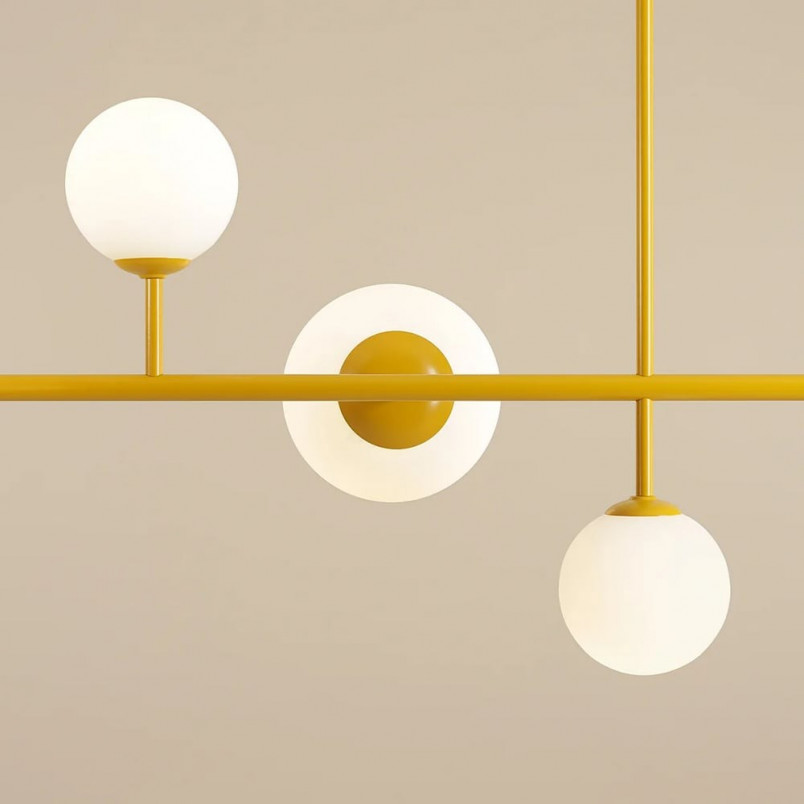 Lampa wisząca Dione biała Aldex | Szklane kule 130cm