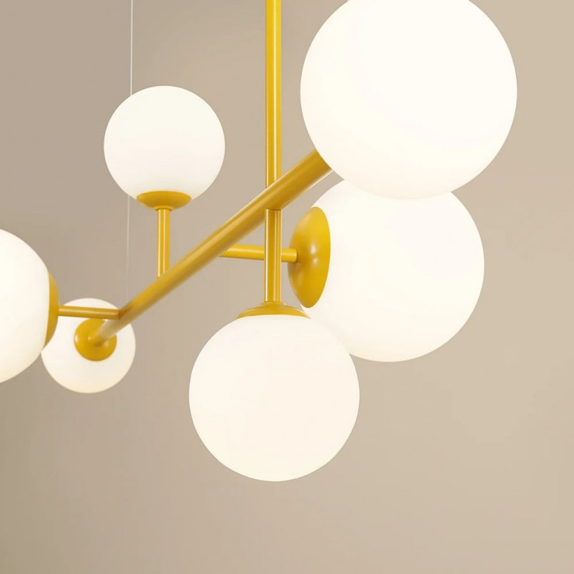 Lampa wisząca Dione biała Aldex | Szklane kule 130cm