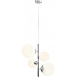 Lampa wisząca 4 szklane kule Bloom 46cm biało-chromowana Aldex