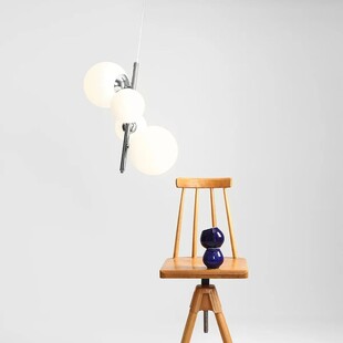 Lampa wisząca 4 szklane kule Bloom 46cm biało-chromowana Aldex