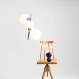 Lampa wisząca 4 szklane kule Bloom 46cm biało-chromowana Aldex