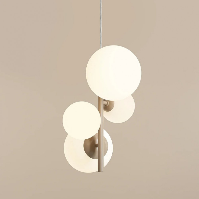 Lampa wisząca Bloom Aldex - 4 szklane kule, biała | Sklep Lamp