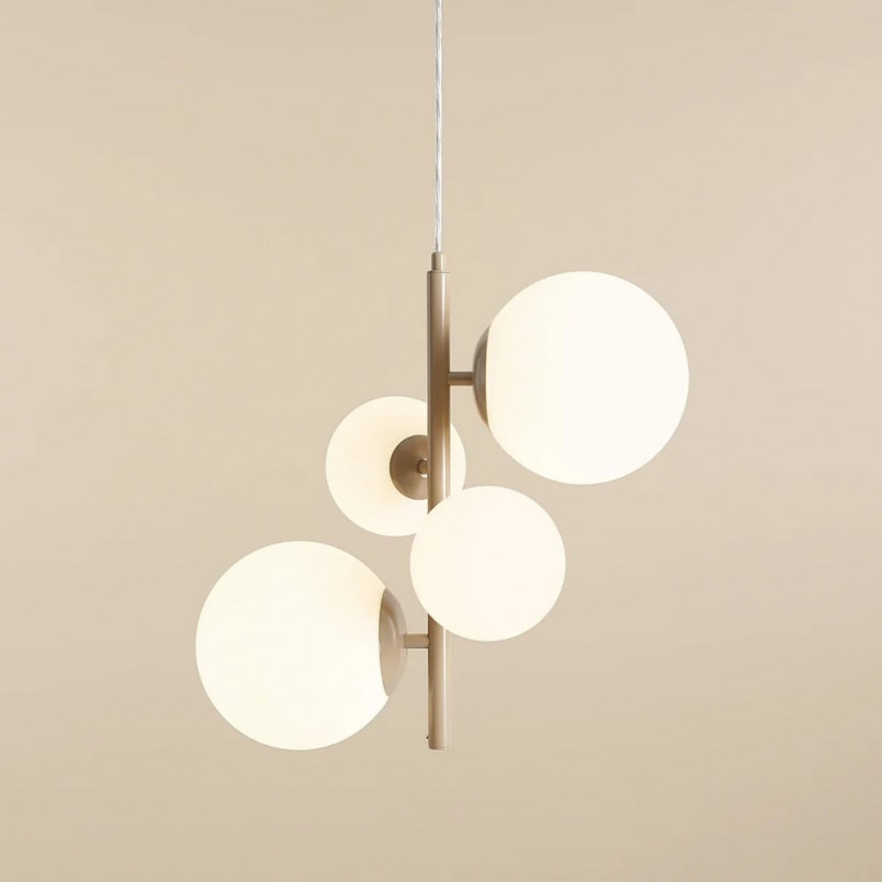 Lampa wisząca Bloom Aldex - 4 szklane kule, biała | Sklep Lamp