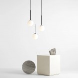 Lampa wisząca 3 kule biało-czarna Aldex Bosso Black Ring 44cm