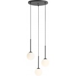 Lampa wisząca 3 kule biało-czarna Aldex Bosso Black Ring 44cm