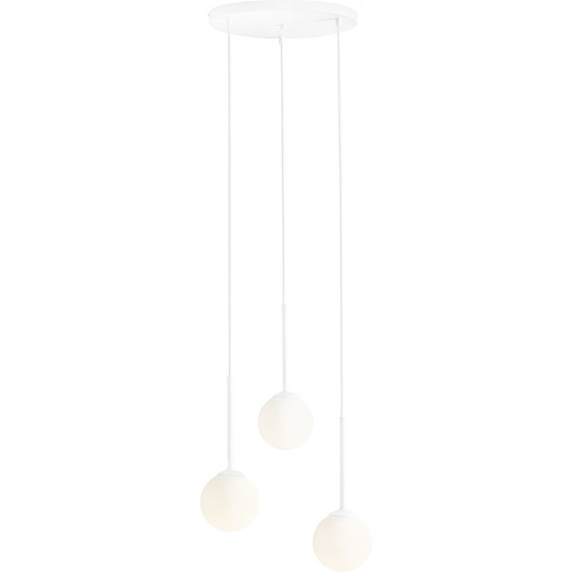 Lampa wisząca biała Aldex Bosso - 3 kule szklane | Sklep z lampami