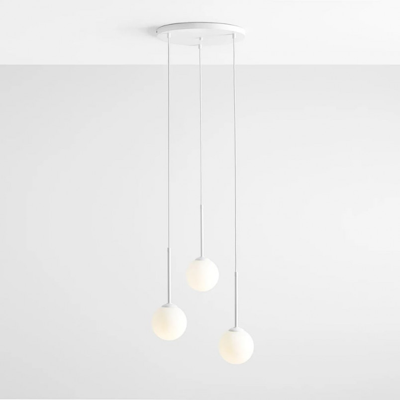 Lampa wisząca biała Aldex Bosso - 3 kule szklane | Sklep z lampami