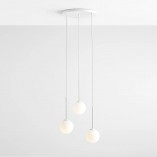 Lampa wisząca biała Aldex Bosso - 3 kule szklane | Sklep z lampami