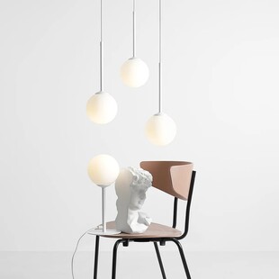 Lampa wisząca biała Aldex Bosso - 3 kule szklane | Sklep z lampami