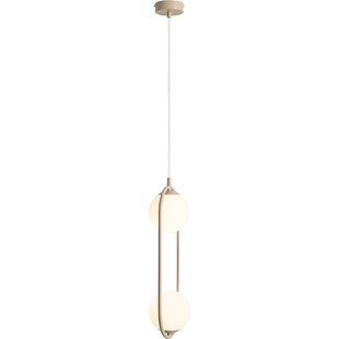 Lampa Wisząca Riva Beige | 2 Szkalne Kule | Aldex