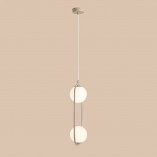 Lampa Wisząca Riva Beige | 2 Szkalne Kule | Aldex