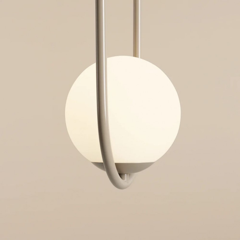 Lampa Wisząca Riva Beige | 2 Szkalne Kule | Aldex