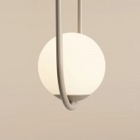 Lampa Wisząca Riva Beige | 2 Szkalne Kule | Aldex