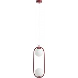Lampa wisząca Riva Red Wine - szkło biało-czerwone | Aldex
