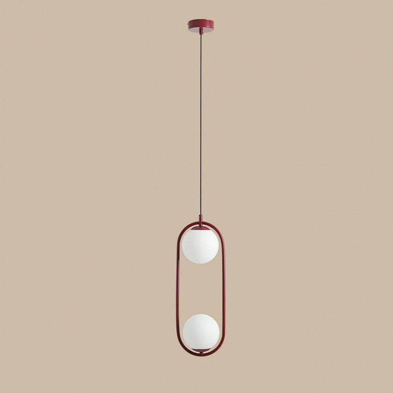 Lampa wisząca Riva Red Wine - szkło biało-czerwone | Aldex