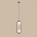 Lampa wisząca Riva Red Wine - szkło biało-czerwone | Aldex
