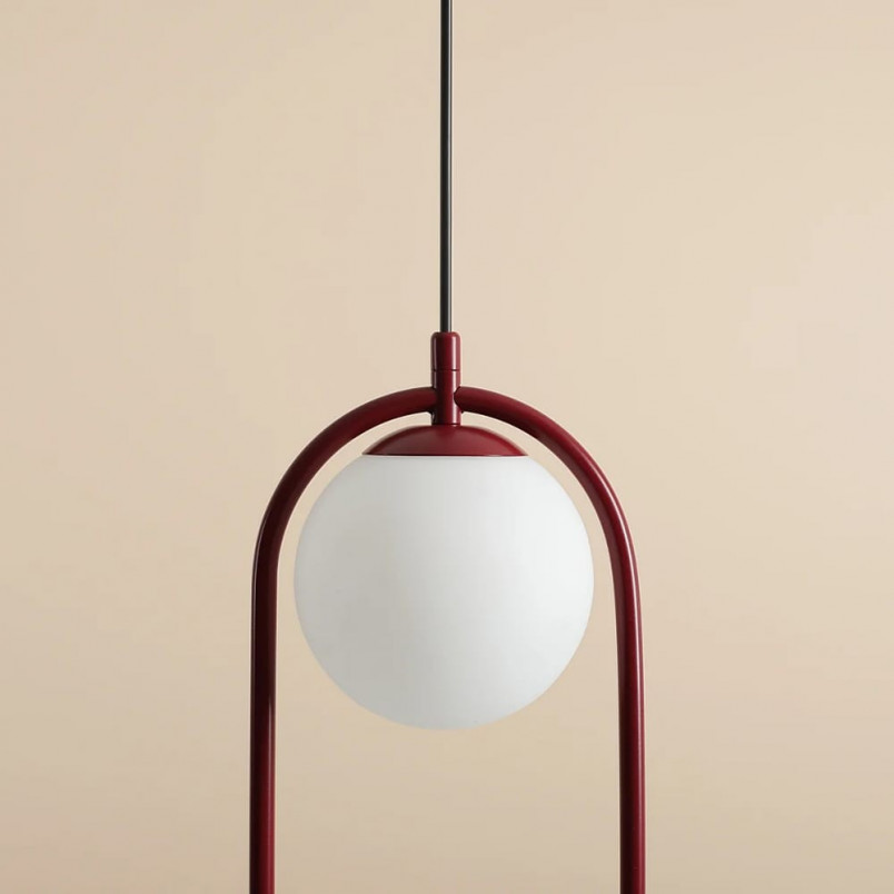 Lampa wisząca Riva Red Wine - szkło biało-czerwone | Aldex