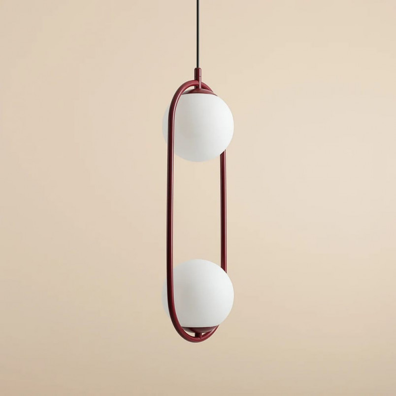 Lampa wisząca Riva Red Wine - szkło biało-czerwone | Aldex