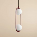 Lampa wisząca Riva Red Wine - szkło biało-czerwone | Aldex