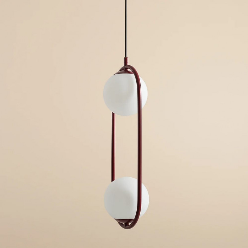 Lampa wisząca Riva Red Wine - szkło biało-czerwone | Aldex