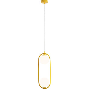Lampa wisząca Riva - 2 szklane kule, biało-żółta | Aldex
