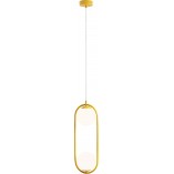 Lampa wisząca Riva - 2 szklane kule, biało-żółta | Aldex
