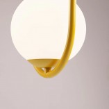 Lampa wisząca Riva - 2 szklane kule, biało-żółta | Aldex