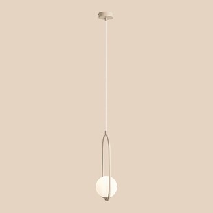 Lampa wisząca Riva - Szklana kula Aldex | Biało-beżowa