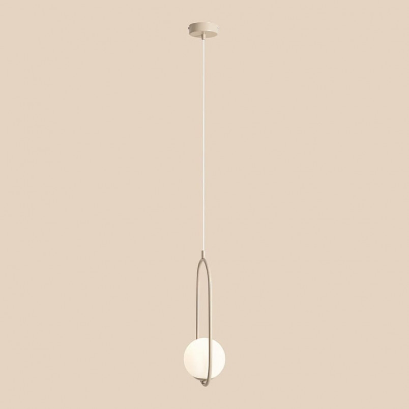 Lampa wisząca Riva - Szklana kula Aldex | Biało-beżowa