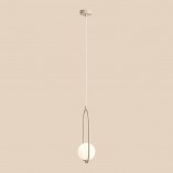 Lampa wisząca Riva - Szklana kula Aldex | Biało-beżowa