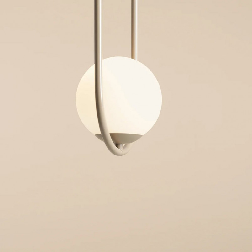 Lampa wisząca Riva - Szklana kula Aldex | Biało-beżowa