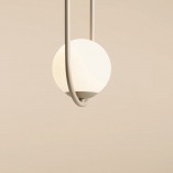 Lampa wisząca Riva - Szklana kula Aldex | Biało-beżowa